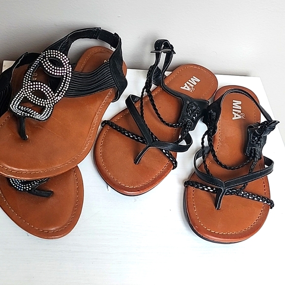 Bundle ladies flat sandals Bamboo and Mia sz 8 GUC - Picture 1 of 8